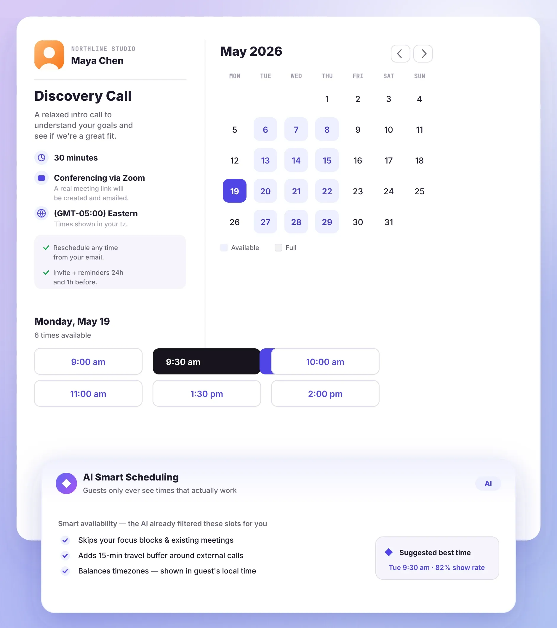 Scheduler & Booking System — Insytical screenshot